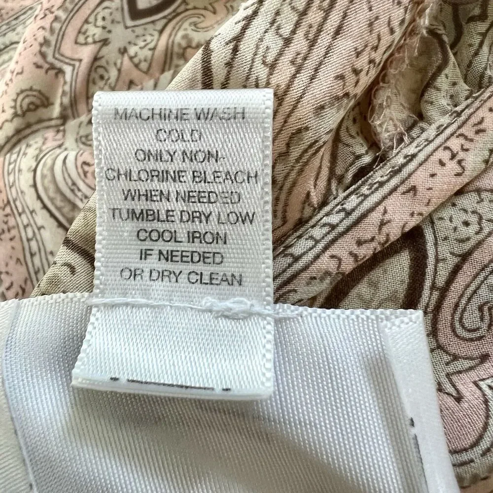 Ann Taylor Loft Light Pink Floral Blouse Shirt Women Size 10 Paisley Print Sheer
